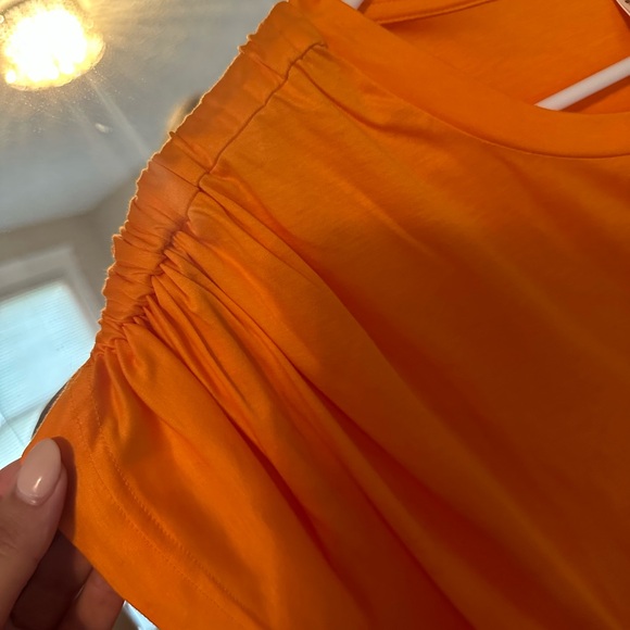 zero and maria cornejo jersey ruched muscle dress tangerine size large NWT - Picture 5 of 5